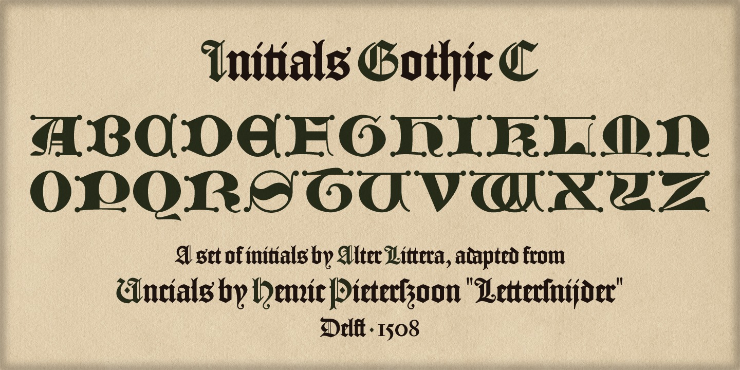 Пример шрифта Initials Gothic C #1